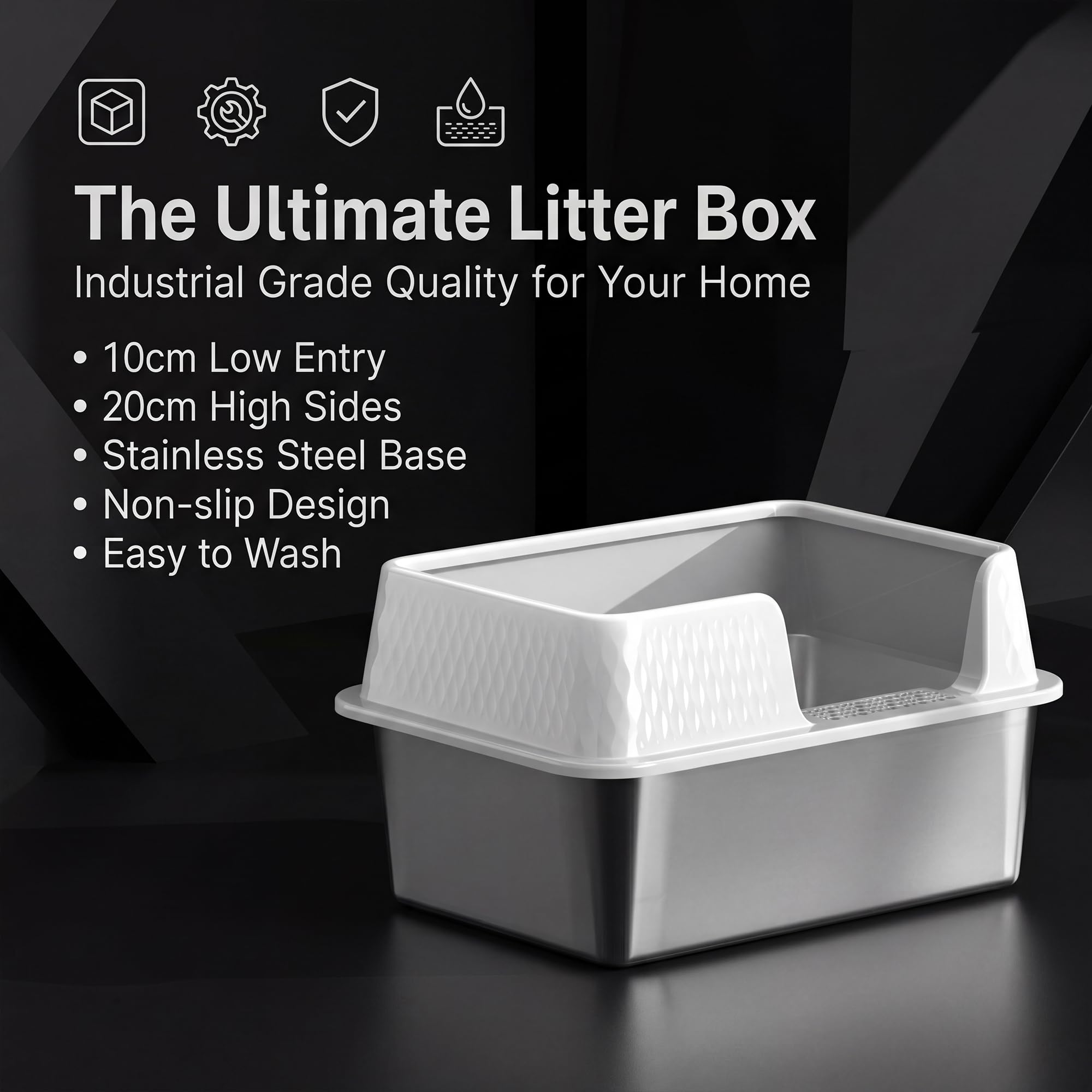 Caja de Arena para Gatos 6040 (Blanco M)
