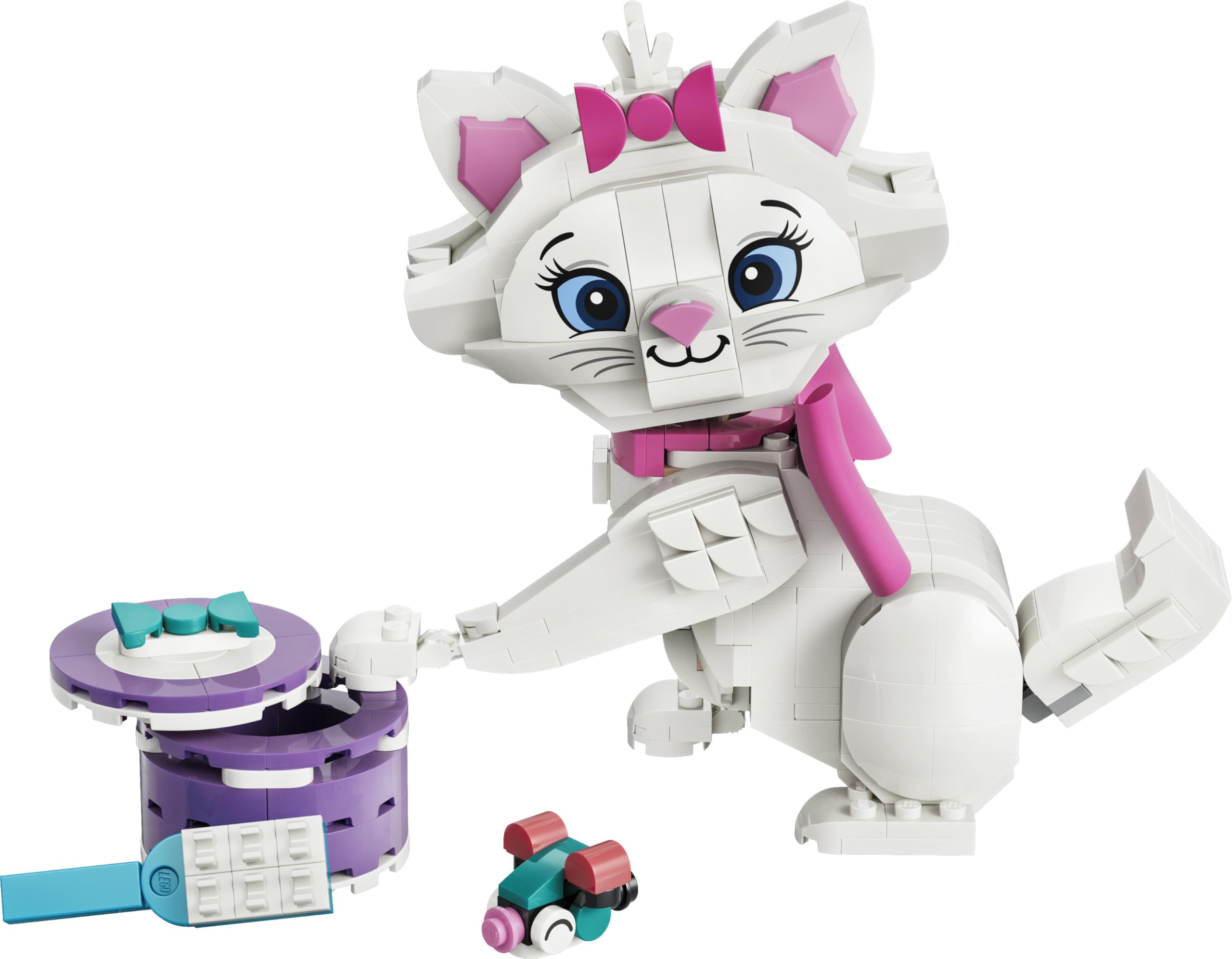 LEGO | Disney Adorabile Minou de Gli Aristogatti - Gatto Giocattolo con Accessori, incluso un Fiocco in Tessuto - Decorazione per la Camera da Letto - Regalo per Bambine e Fan da 7 Anni in su - 43286