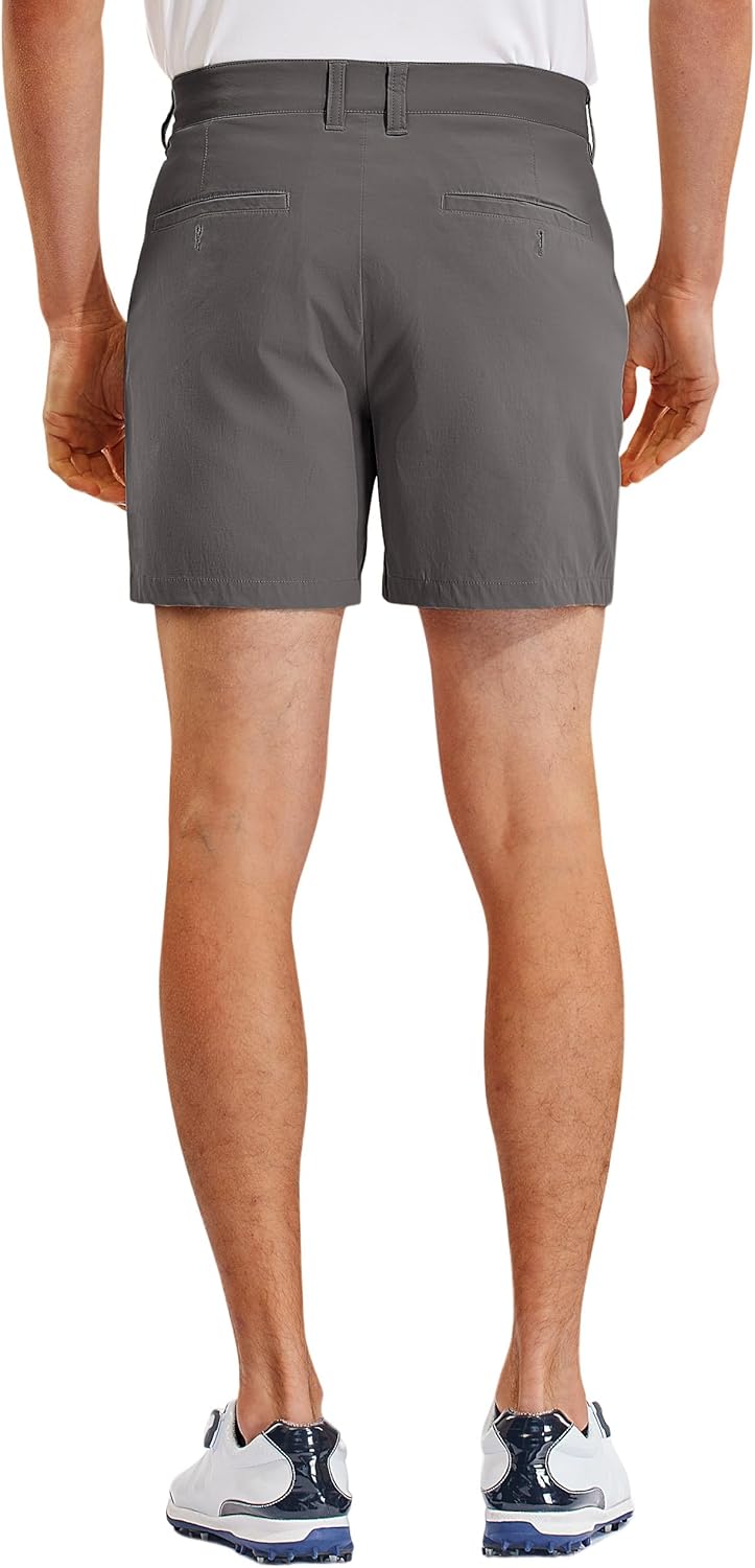 PULI Golf Shorts Men Relaxed Fit Stretch Dress Lightweight Casual Waterproof Travel Quick Dry Summer Shorts 5 Inch Inseam - Image 3