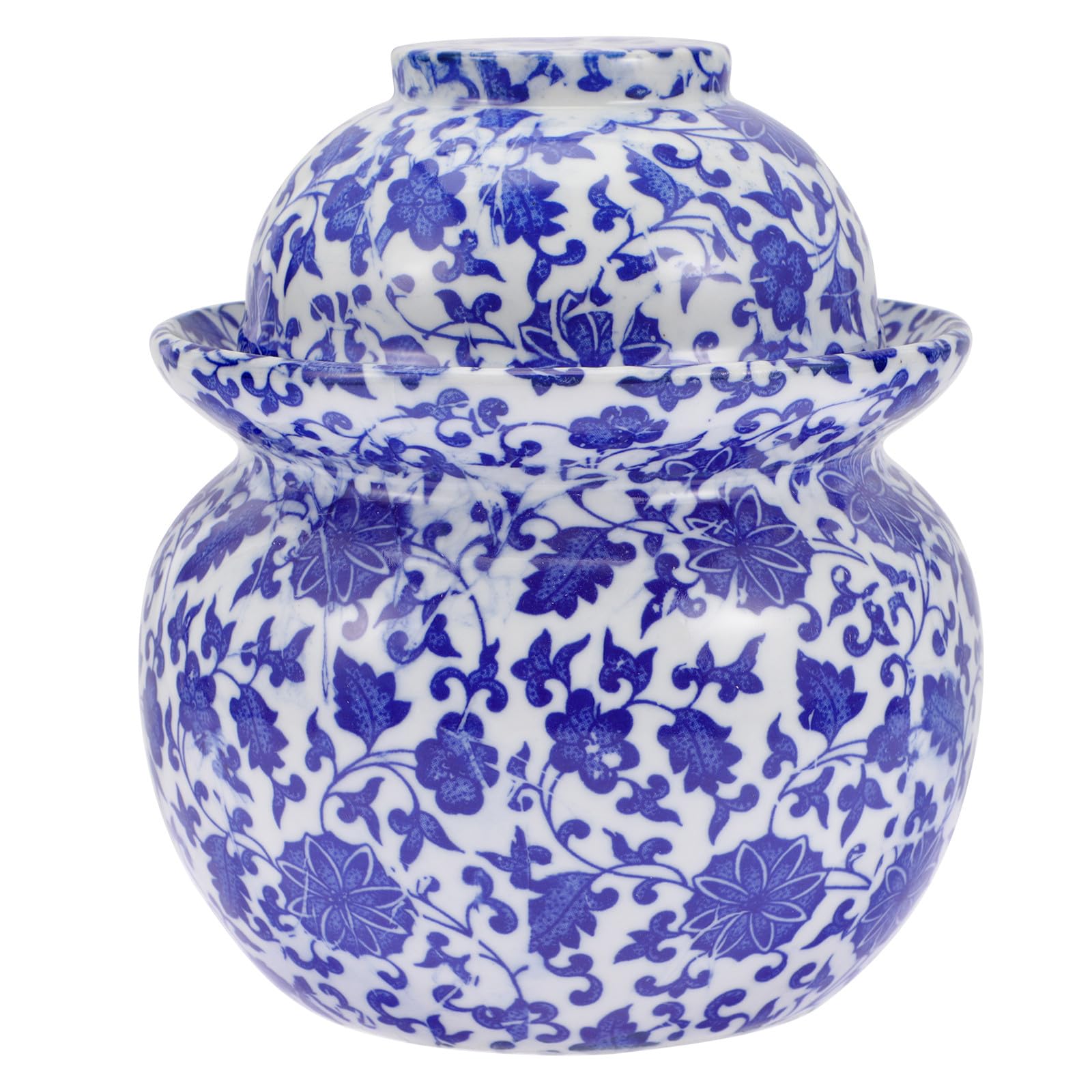 Contenitore Alimentare in Ceramica Coperchio Ermetico Doppio, Vaso Compatto per Sottaceti Tradizionale, per Conservazione Cibo in Cucina