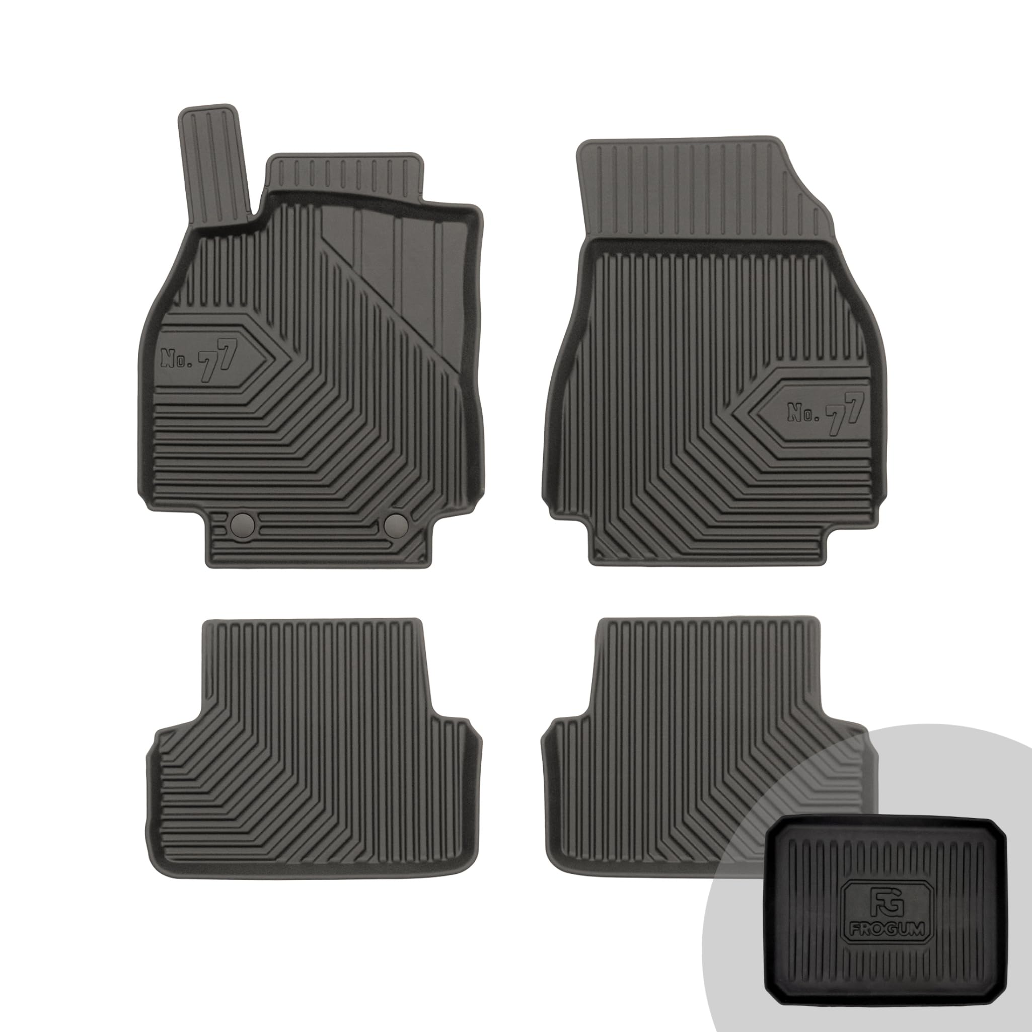 FROGUM No.77 Alfombrillas para Coche Alfombras para Renault Megane II 2002-2008 | Borde Alto | para Todo el año | Tamaño