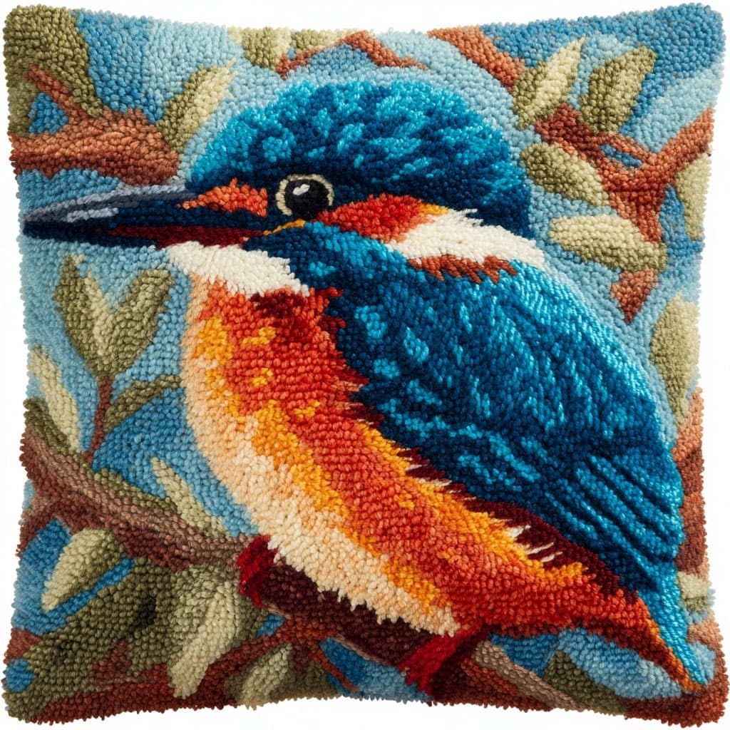 Henypt DIY Latch Hook Pillow Cover Kits Bird