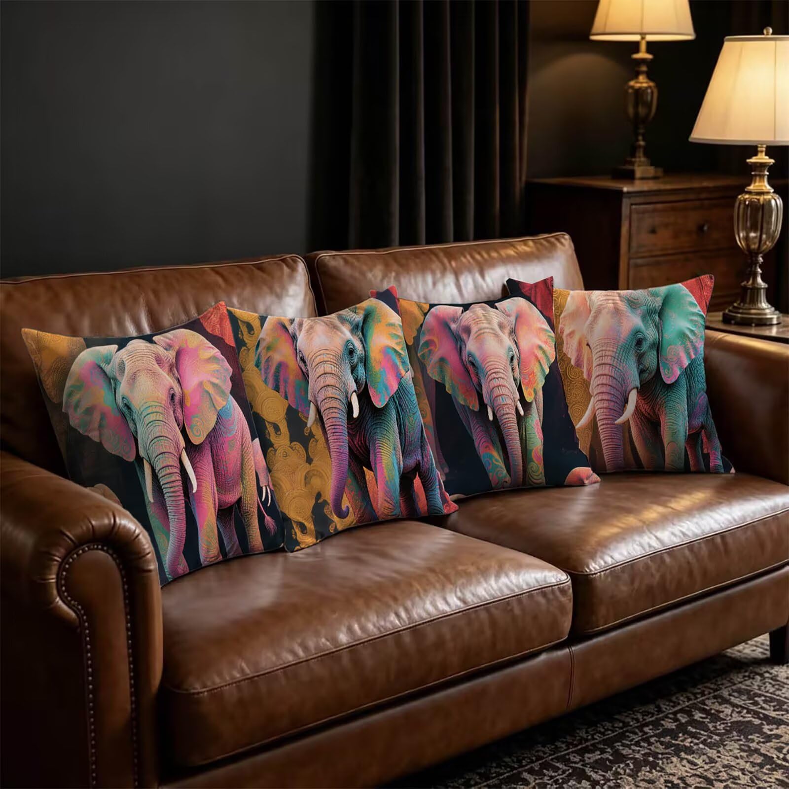 Elephant Outdoor Kissenbezug 60x60cm Wasserdicht Kopfkissenbezug THDZ-0958
