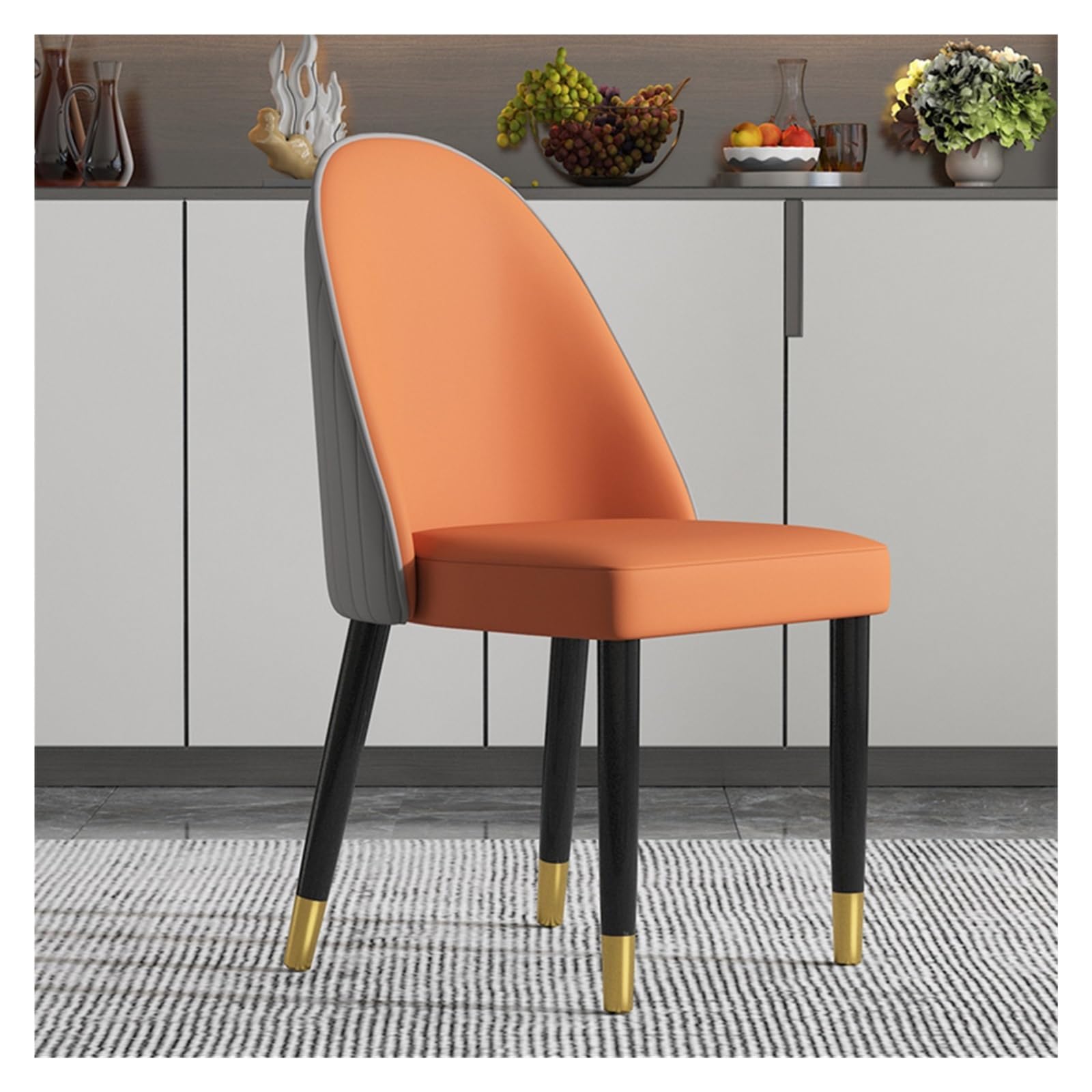 Chaises d'appoint en similicuir élégantes style moderne milieu du siècle
