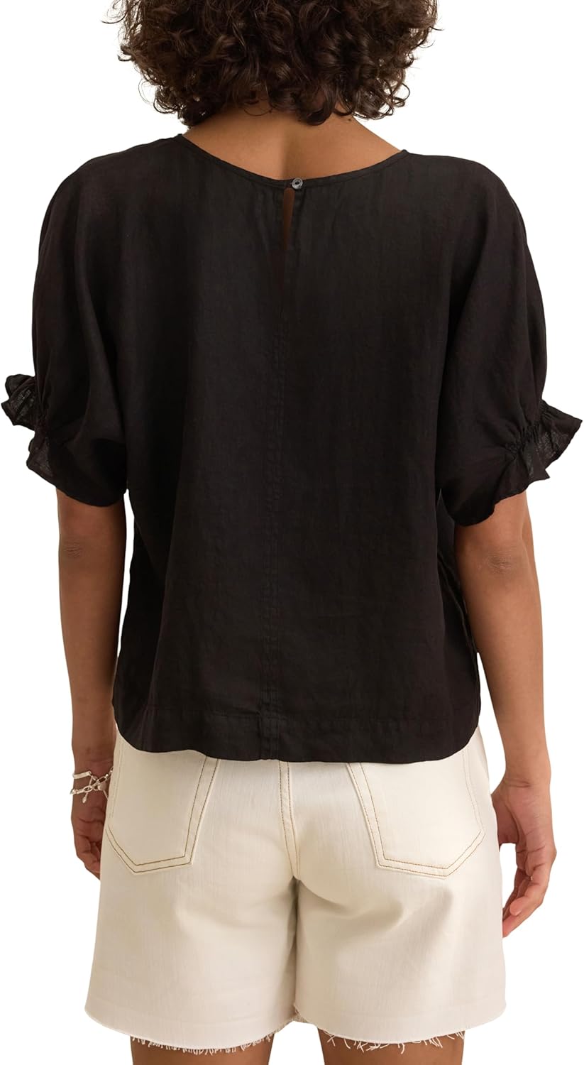 Velvet by Graham & Spencer Women's Emily Woven Linen Top - Image 5