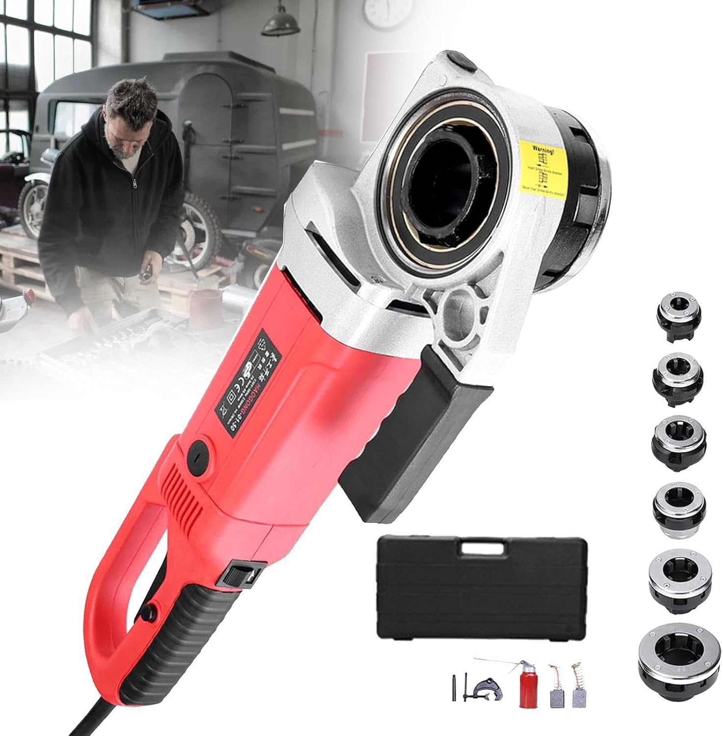 XNXYSMKJ Pipe Threading Machine Set, Electric Pipe Cutter and Threader, 2300W Heavy-Duty for Water Pipes and Wire Pipes,for Different Pipe Sizes