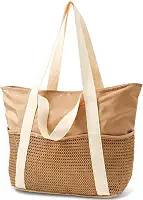 Bolsa de praia dobrável com zíper, bolsa de praia de malha para mulheres, férias, piscina, viagem, academia, natação todos os dias