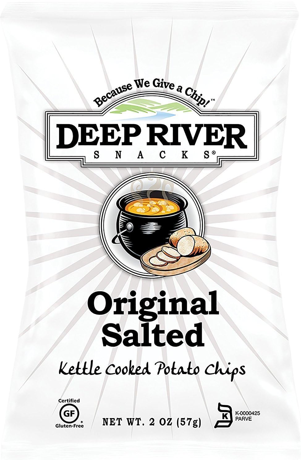 Deep River SnacksOriginal Salted, Cooked Potato Chips, Non GMO, 2 Ounce (Pack of 12)