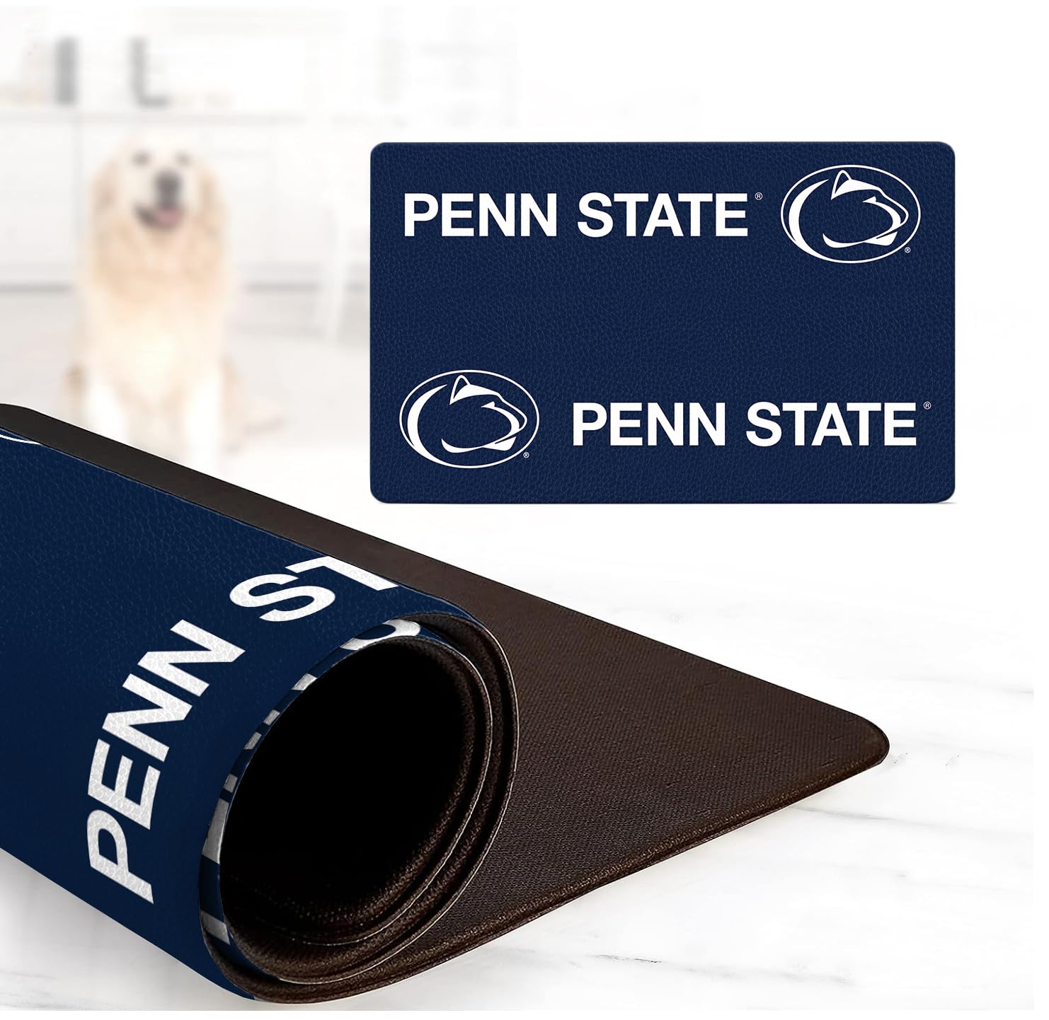 Penn State Nittany Lions Food and Water Placemat for Dogs and Cats | 16" x 28" | Non-Slip | Water-Proof