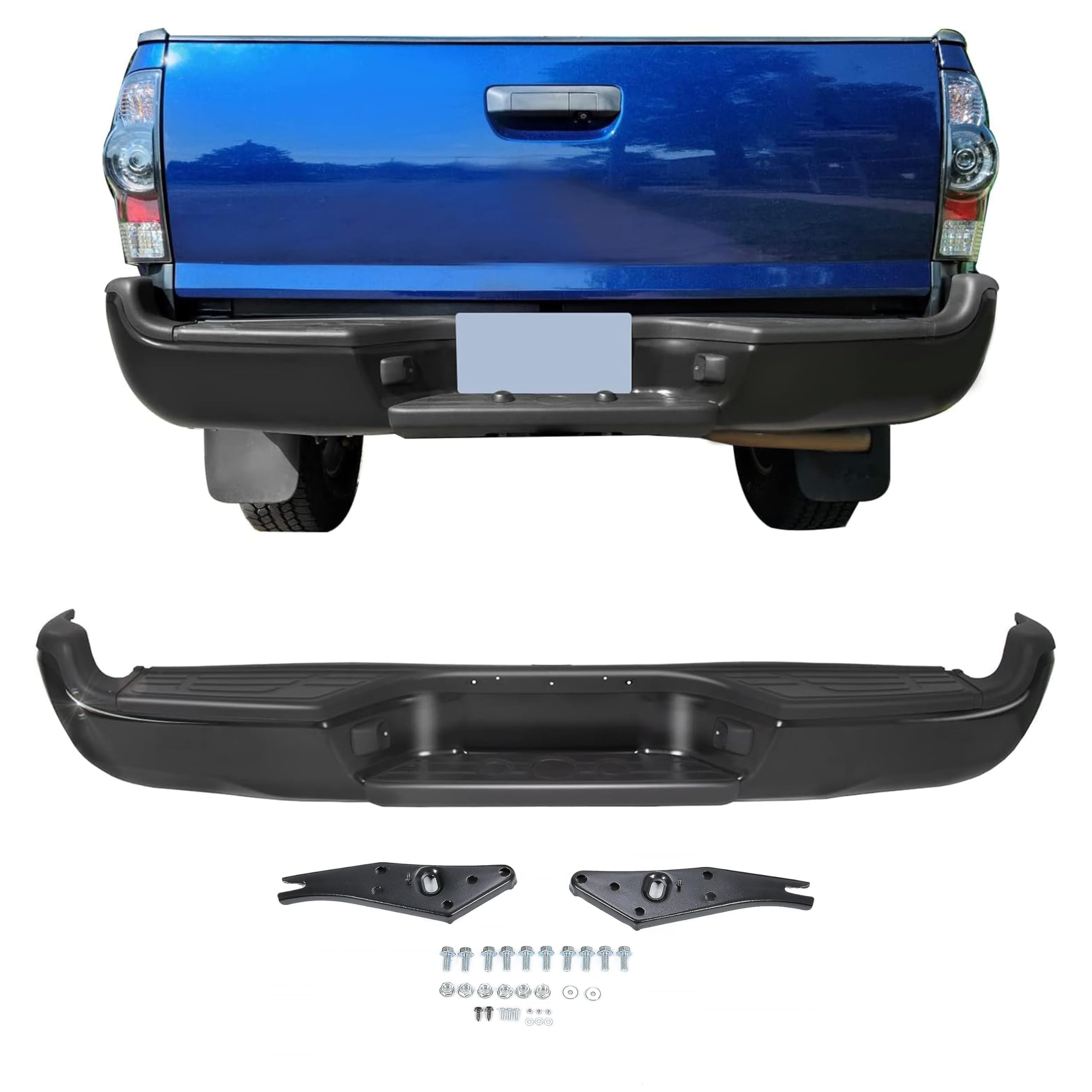 Photo 1 of ***FACTORY SEALED***

ECOTRIC Rear Step Bumper Steel Compatible with 2005-2015 Toyota Tacoma Replacement for TO1103114 Fleetside Styleside Rear Bumper with Reinforcement Bar/License Light/Center Top Pad/End Bracket