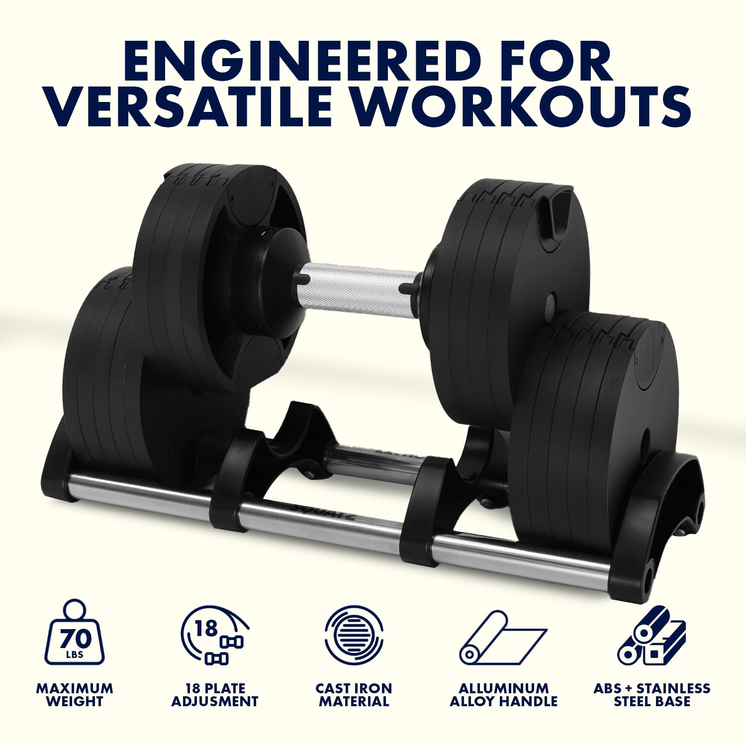 Adjustable Dumbbell Set 70-140LB Adjustable Dumbbells For Home Gym, Anti-Slip Handle With Heavy‑Duty Plates, Exercise Fitness Dumbbells For Home Gym Strength & Weight Training