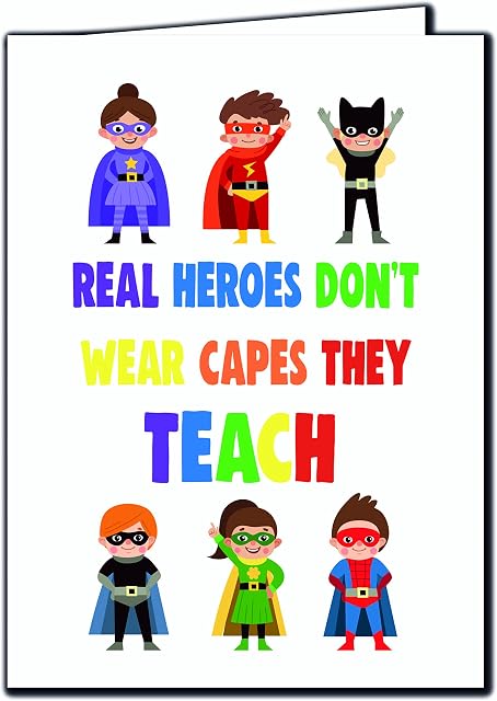 Thank You Card Super Hero Teacher Nursery Nurse Doctor Staff Childminder Friend K21