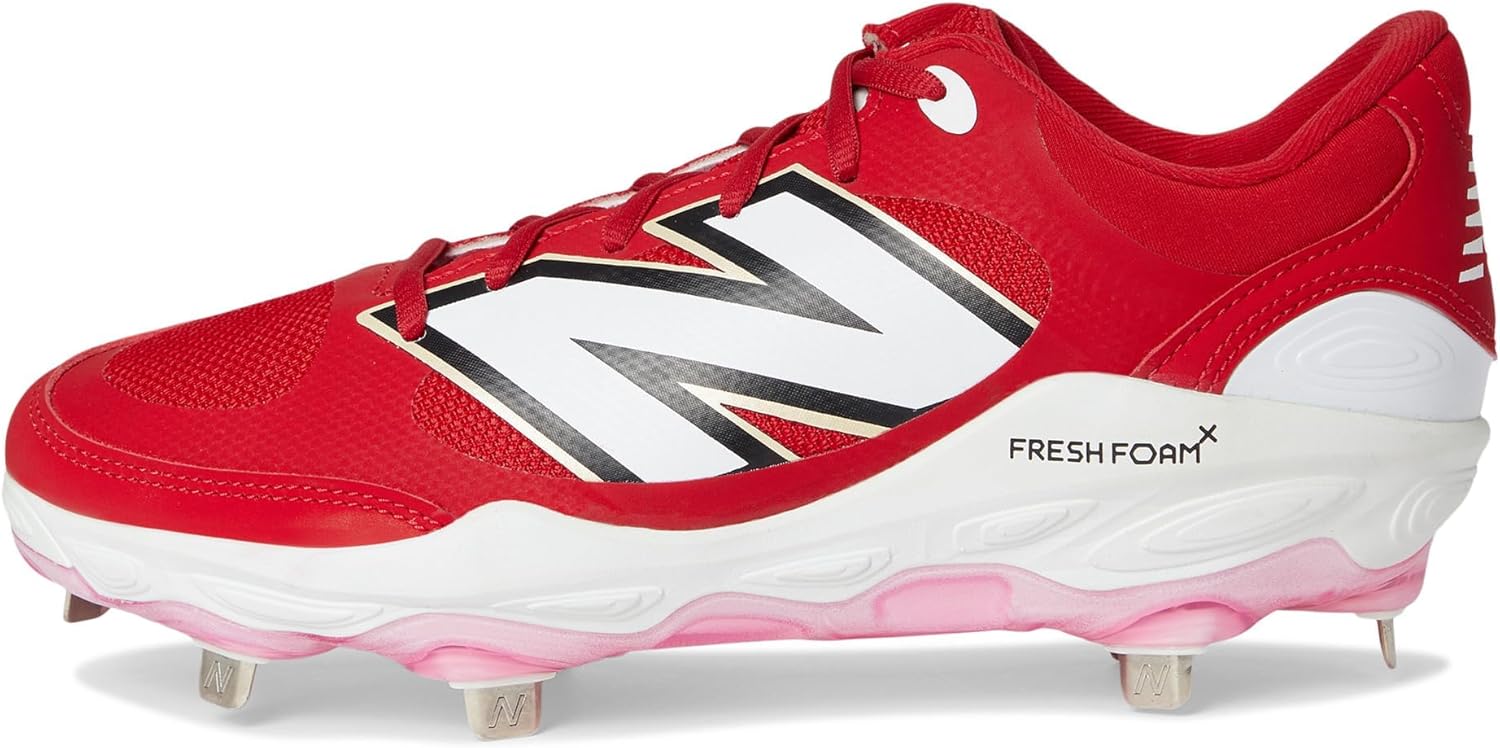 New Balance Men's Fresh Foam X 3000 V7 Baseball Shoe, Team Red/White, 6 M
