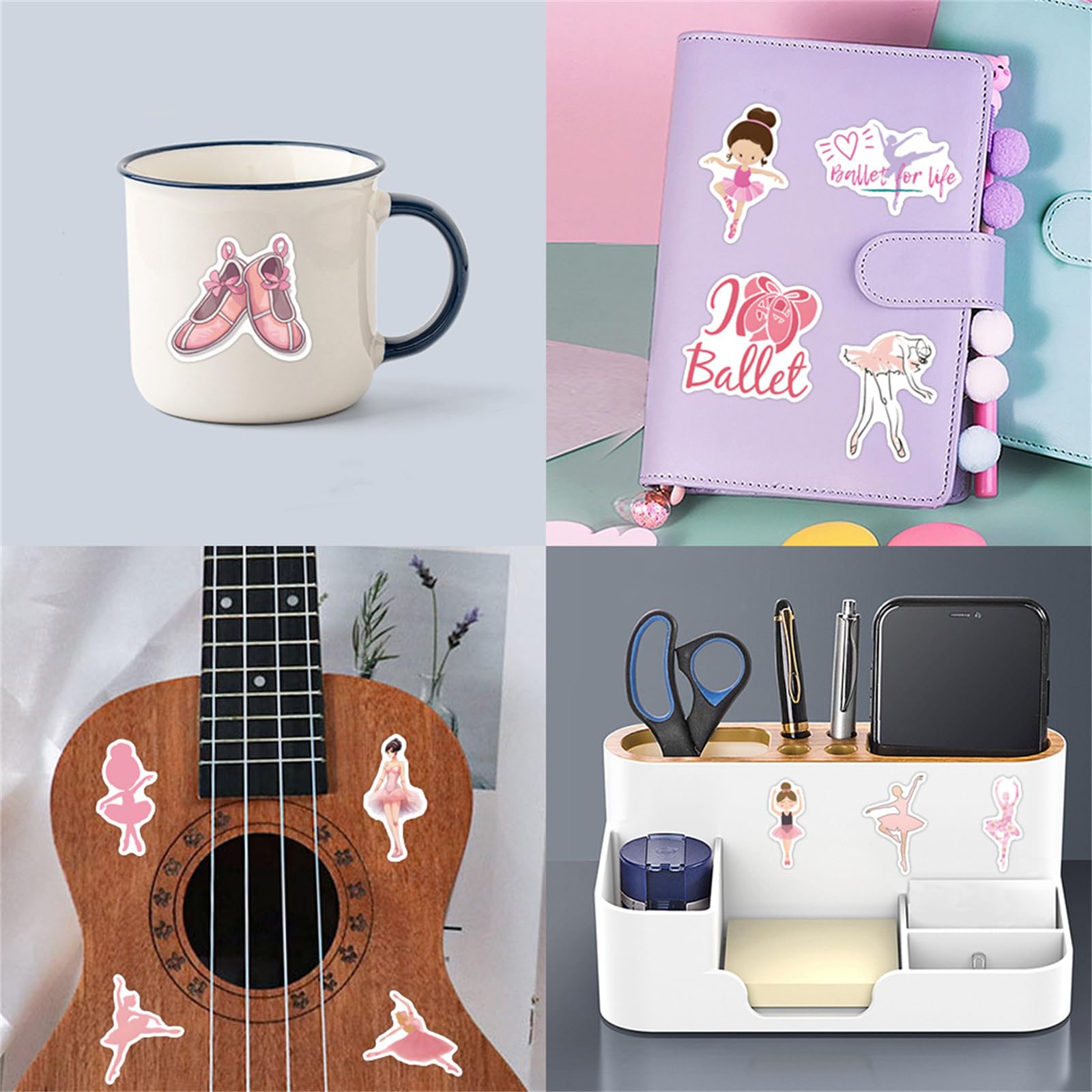 500 Autocollants Danse Ballet Roses Pour Filles - Stickers Ballerine Et Mouvements De Danse