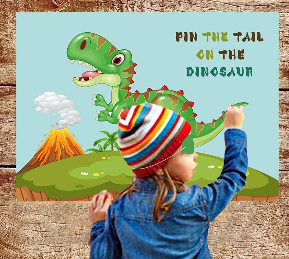 LIK Dinosaur Party Games, Pin Game Pin The Tail on The Dinosaur ...