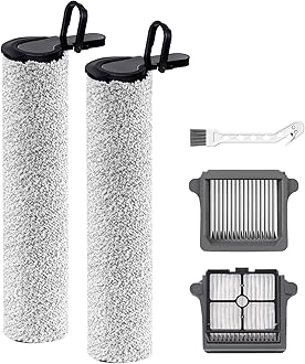 Only Floor ONE S7 Steam Roller Brush Replacement and Vacuum Filter Kit Compatible with Tineco Floor ONE S7 Steam Cordless Wet Dry Vacuum Replacement Parts,2 Roller Brushes,2 Filters,1 Cleaner Brush