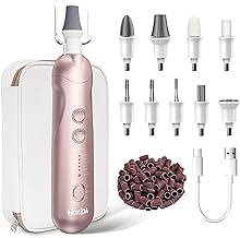 Manicure Pedicure Kit with Case, Professional Nail Grinder for Senior Thick Toenail, Cordless Electric Nail File, 5 Speeds Pedicure Tools for feet Callus Remover, Nail Drill for Women Hand Feet Care