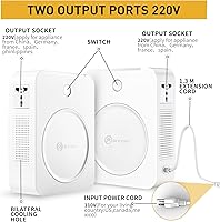 Vista 3 de SUNSHUN Convertidor de 500 W 110 V a 220 V Transformador de voltaje elevador 110 V/120 V a 220 V/240 V con 2 enchufes de salida