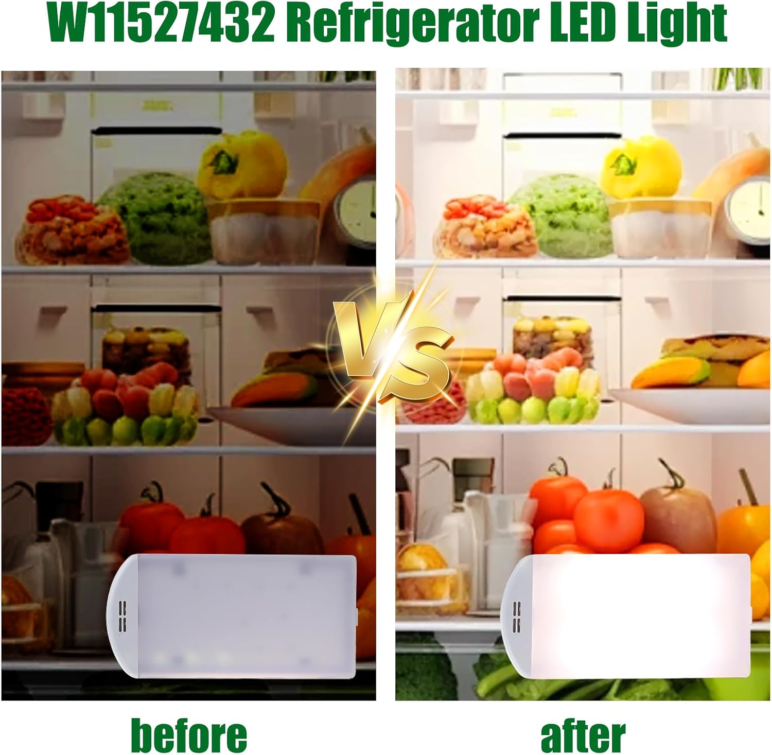 W11527432 Refrigerator Housing Assembly, Compatible with W11387579 W11333374, Suitable for Samsung, Whirlpool, Maytag, and Amana refrigerators LED Lighting Module Replacement Part