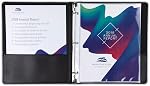 Samsill Professional Presentation 3 Ring Binder, View Binder with Clear Cover Sheet Window, 0.5 Inch Round Rings Hold 100 Sheets 8.5 x 11, Black
