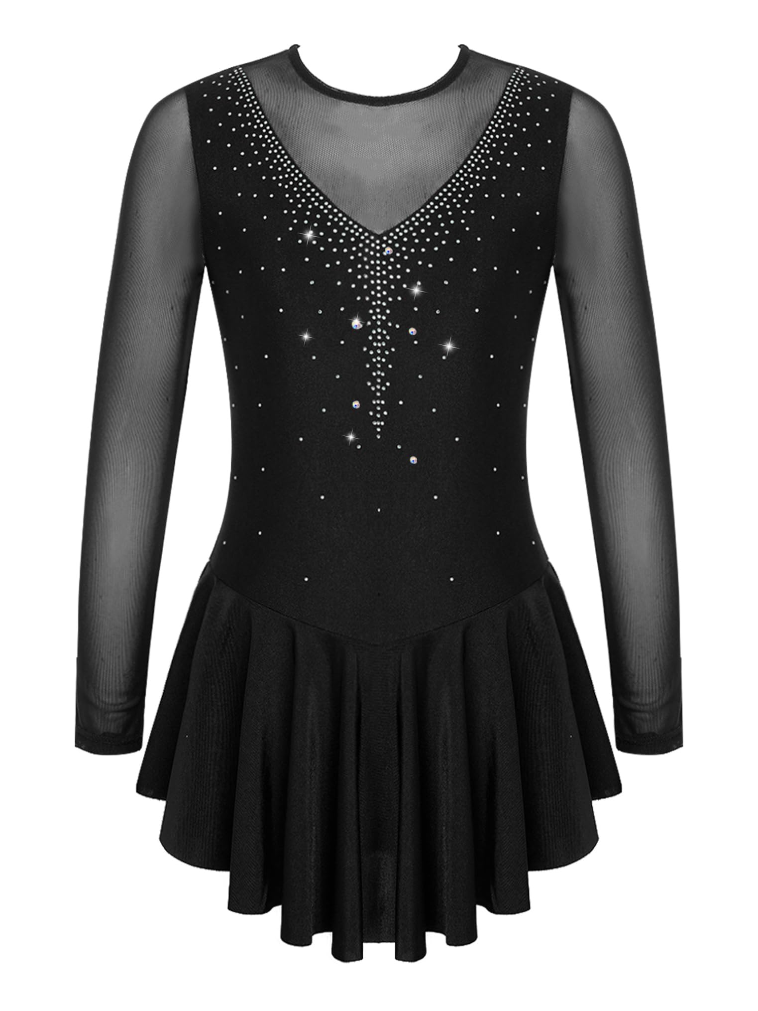 Freebily Vestido de Danza Patinaje sobre Hielo para Niña Leotardo de Manga Larga Maillot de Gimnasia Rítmica Competición Vestido de Bailarina Ballet — view 18