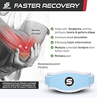 Vista 2 de Sleeve Stars - Codera de tenis para mujer, correa de codo de tenis ajustable, codo de golfista para hombres, soporte de contrafuerza para alivio
