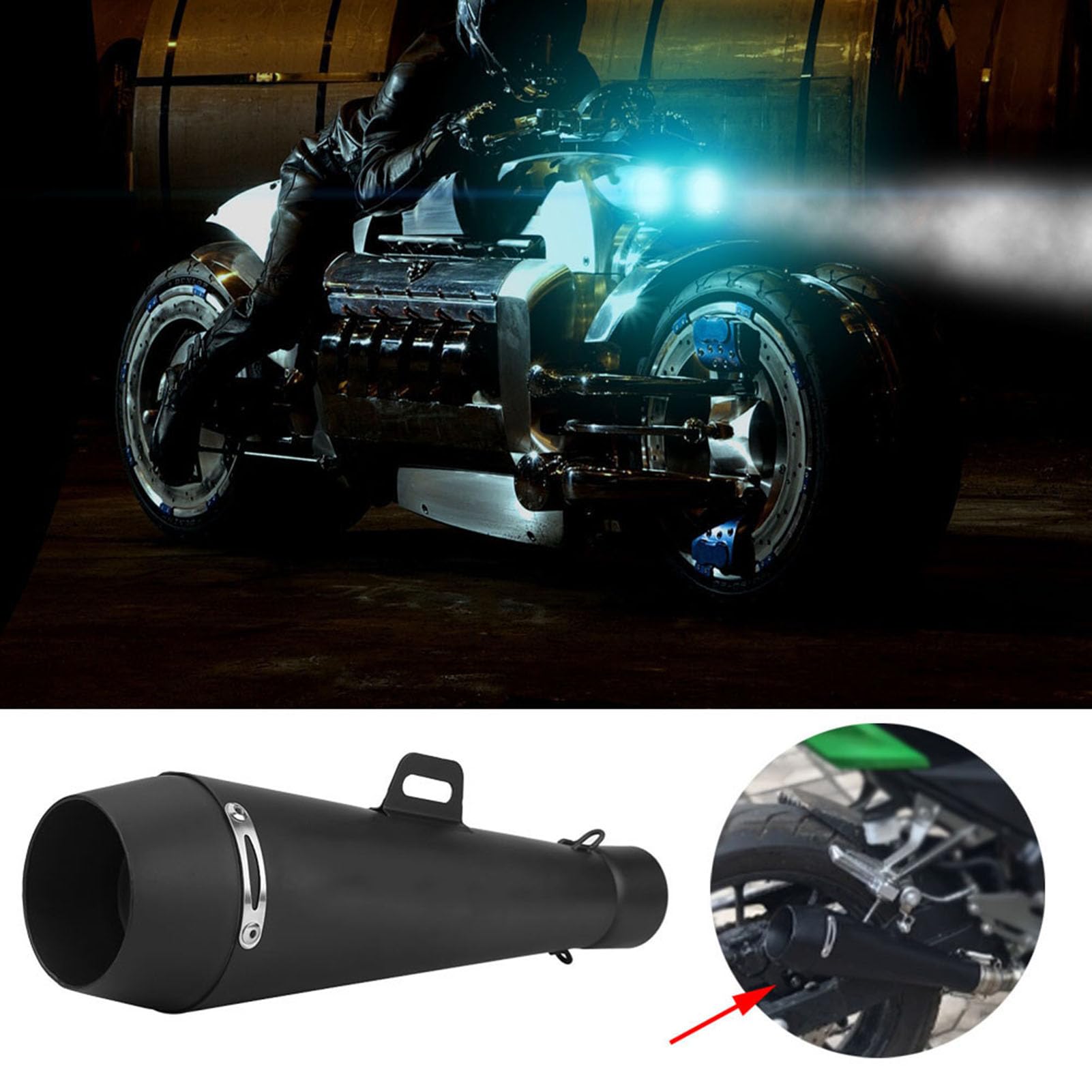 Silenciador de Tubo de Escape de Motocicleta de Cromo Inoxidable, reemplazo de Escape Universal de 51 mm para CBR1000 R6