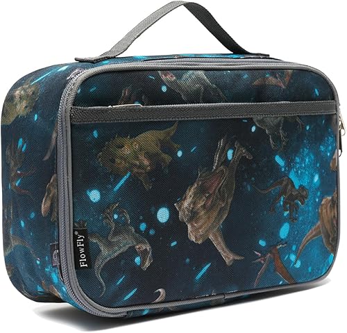 FlowFly MyDinosaur - Lonchera para niños, bolsa suave aislada, minihielera para el regreso a clases, bolsa térmica para comidas, para niñas y niños