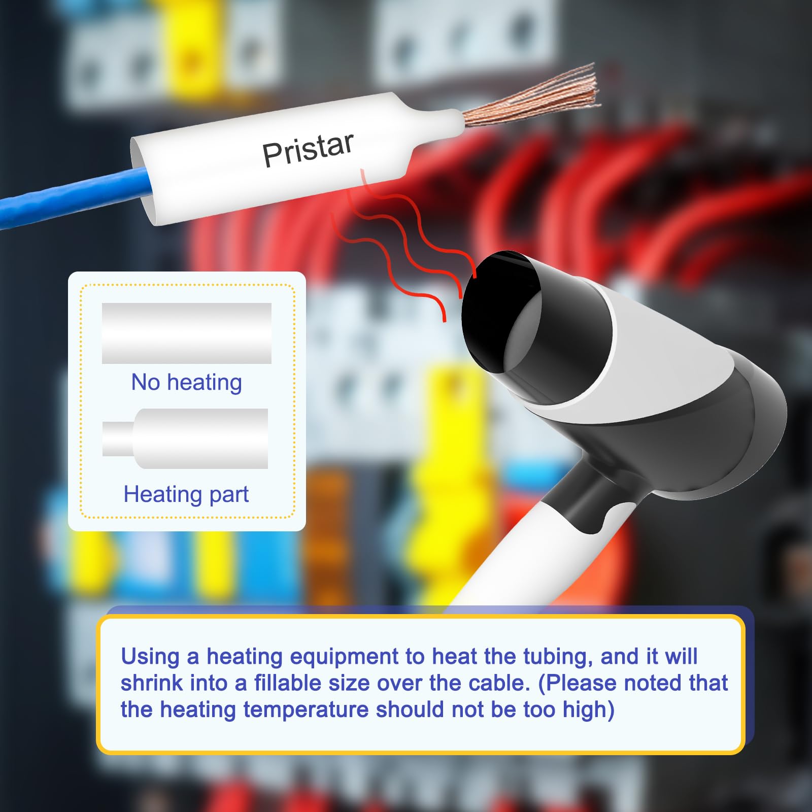 Pristar 3x Compatibile con P Touch HSe-241 HSe241 HSc-241 Nastro Termoretraibile Nero su Bianco per Etichette 17,7mm x 1,5m per Brother PT-E500VP PT-E550WVP P700 P950NW D460BT D600VP E310BTVP E560BTVP