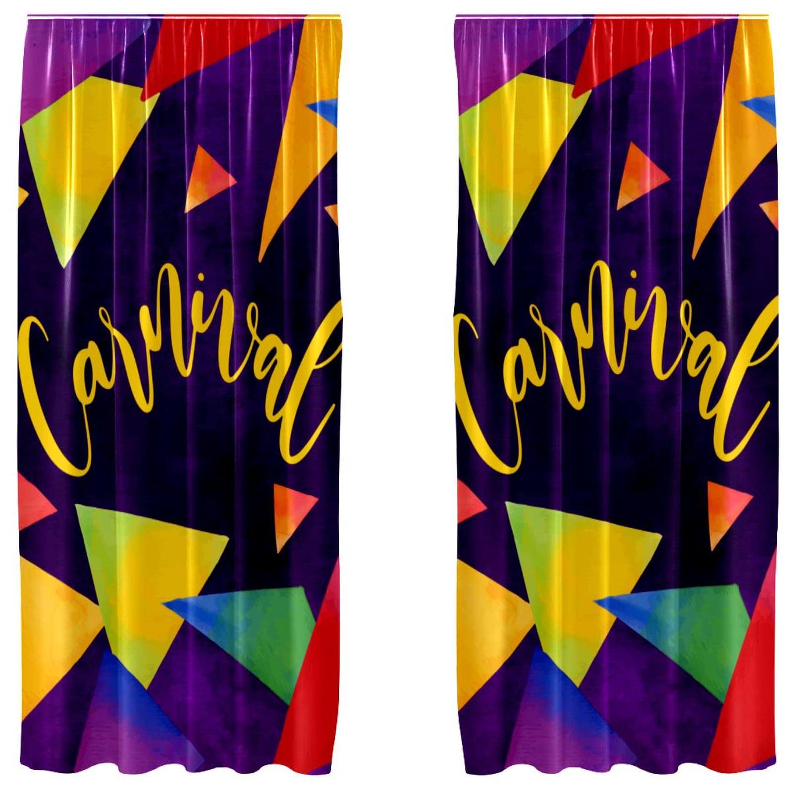 Cortinas de diseño geometría carnaval de 55 x 84 para vestir ventanas grandes