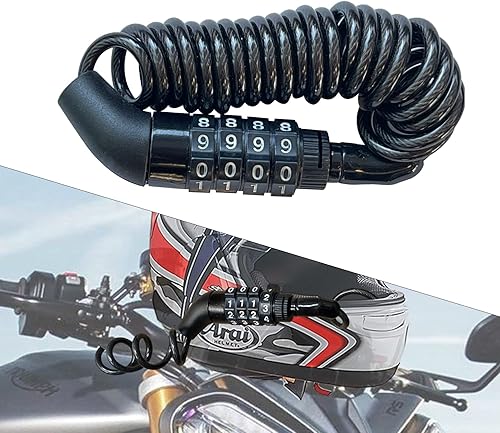 Cerradura de casco de motocicleta, combinación de contraseña portátil, bloqueo de cable para bicicleta, motocicleta, maleta y equipaje
