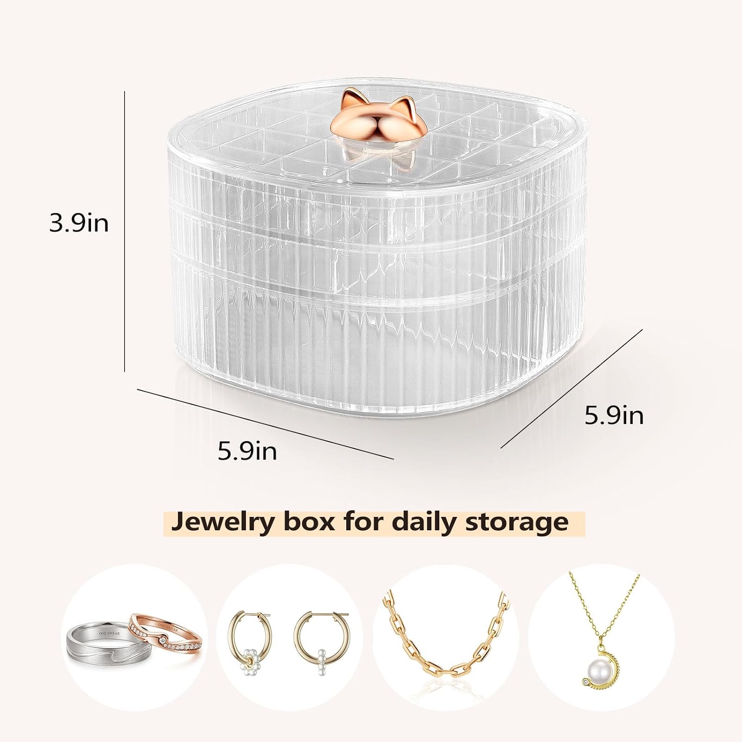 Sunkaioo Earring Organizer,Stackable 3-Layers Clear Jewelry Box with Lid,Stud Earring Organizer for Women Girls,Earring Box Display Holder for Earrings Ring Studs Bracelet Necklace Crafts (Clear) image 2