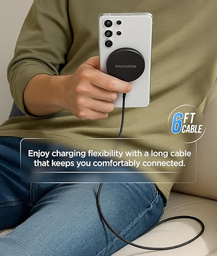 Miniatura 5 de Galvanox Cargador inalámbrico magnético para Samsung, compatible con MagSafe, adaptador de corriente PPS de carga súper rápida de 25 W con cápsula