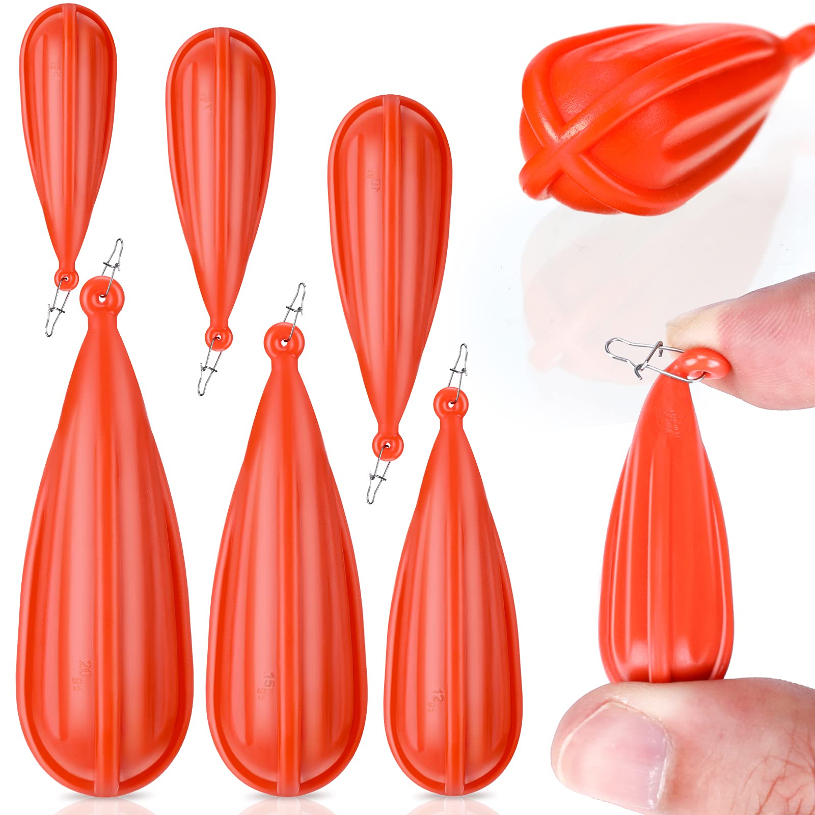 Skylety 6 Pieces Fishing Practice Plugs 6 Mixed Sizes Bait Casting Practice Plug for Kids Improving Casting Skills