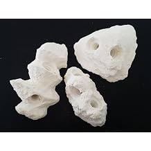 Reef-Geeks, Frag Rock 3-Piece Coral Frag Mounting Set   Natural Textured Reef-Safe Rock for Mushroom, Zoa, SPS & LPS Corals   Handmade in the UK Large