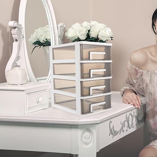 Miniatura 6 de Cajones de almacenamiento de plástico de escritorio, caja de cajón de escritorio, unidad de cajón de plástico apilable, estante de almacenamiento de