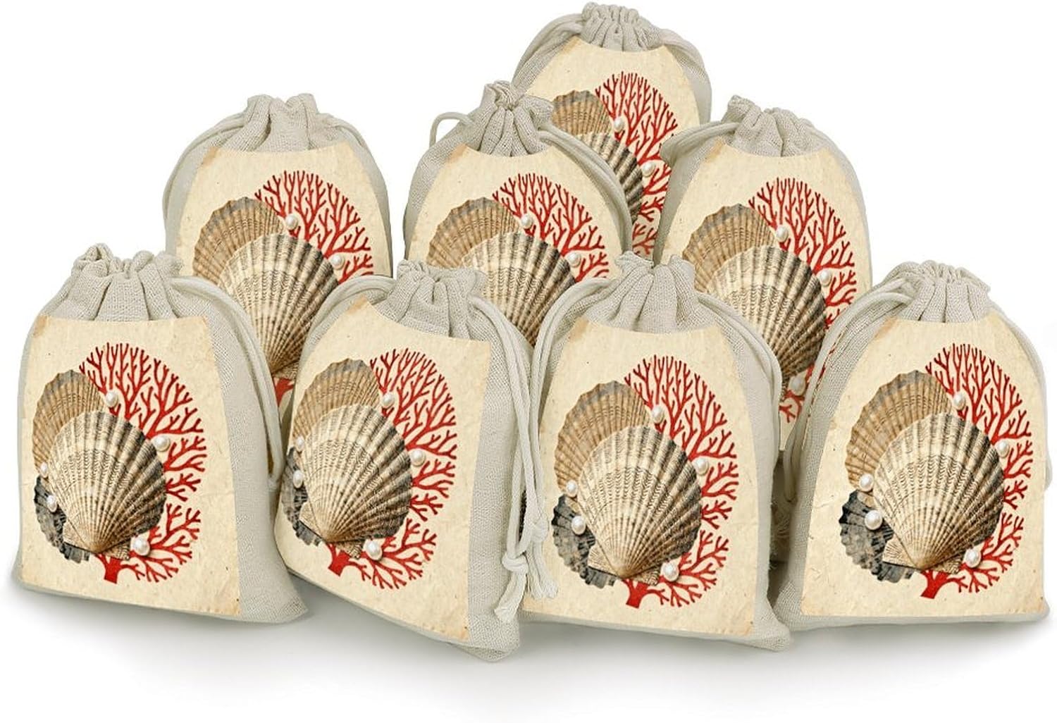 VstaDank Retro Patchwork Collage Small Burlap Bags with Drawstring
