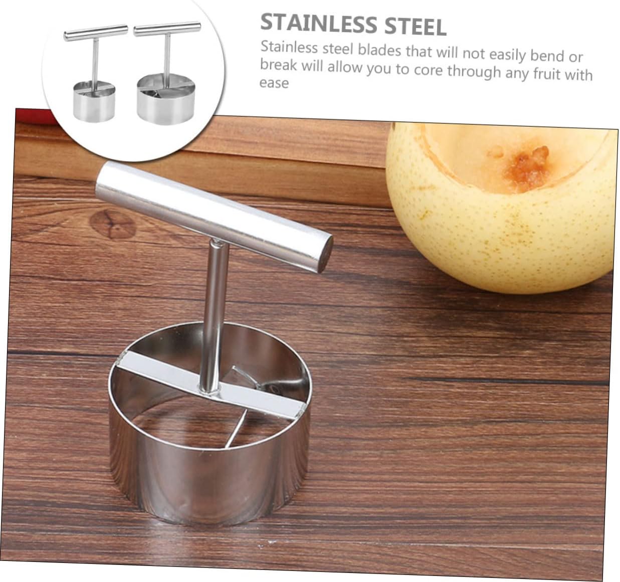 Hemoton 6pcs Stainless Steel Fruit Corer Pear Core Remover Tools for Preparation Kitchen for Removing Cores from Pears and More