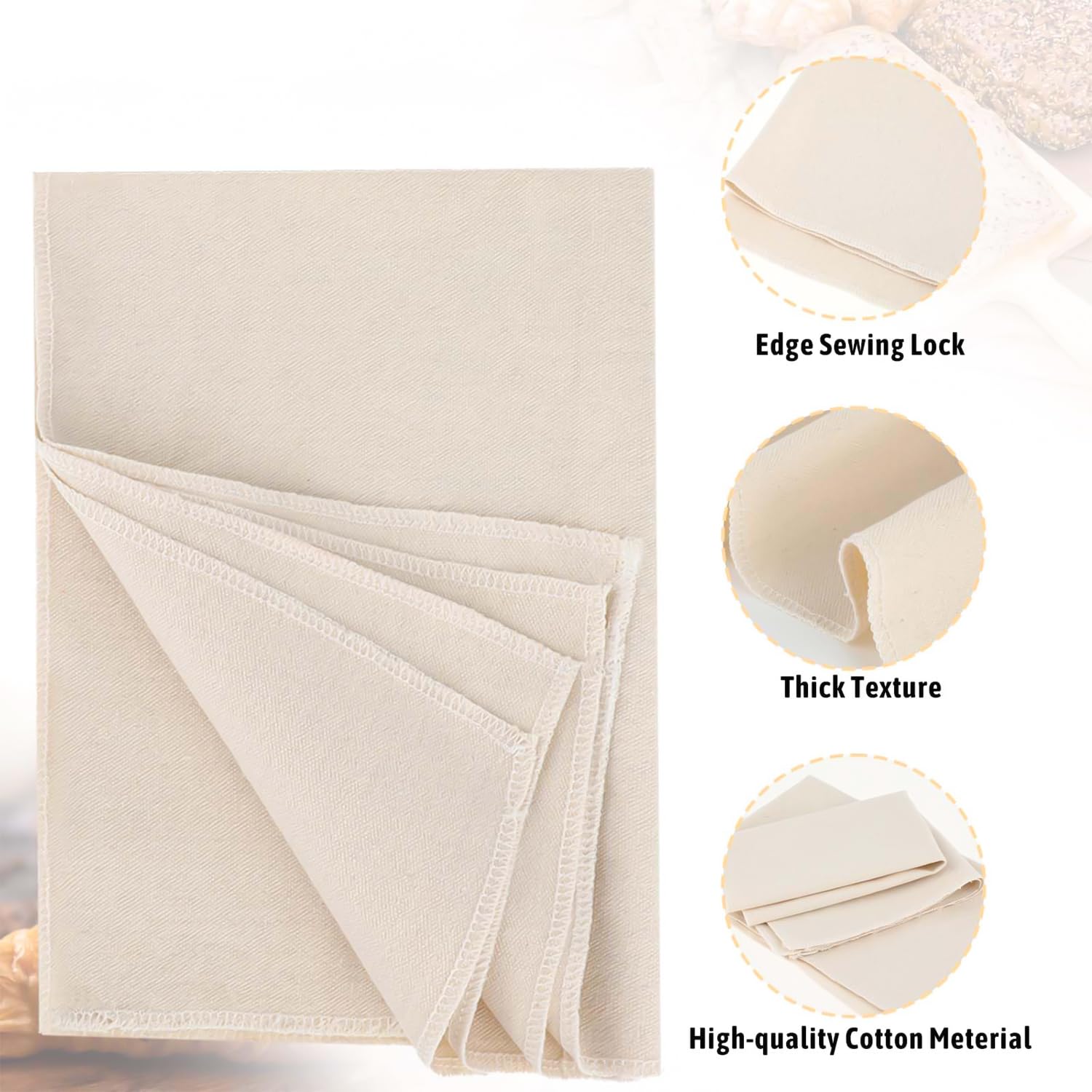 Toile De Boulangerie, Tissu En Lin Pour La Fermentation Du Pain, La Cuisson De La Pâte, Plateau / Tapis à Baguettes, Accessoires De Cuisine