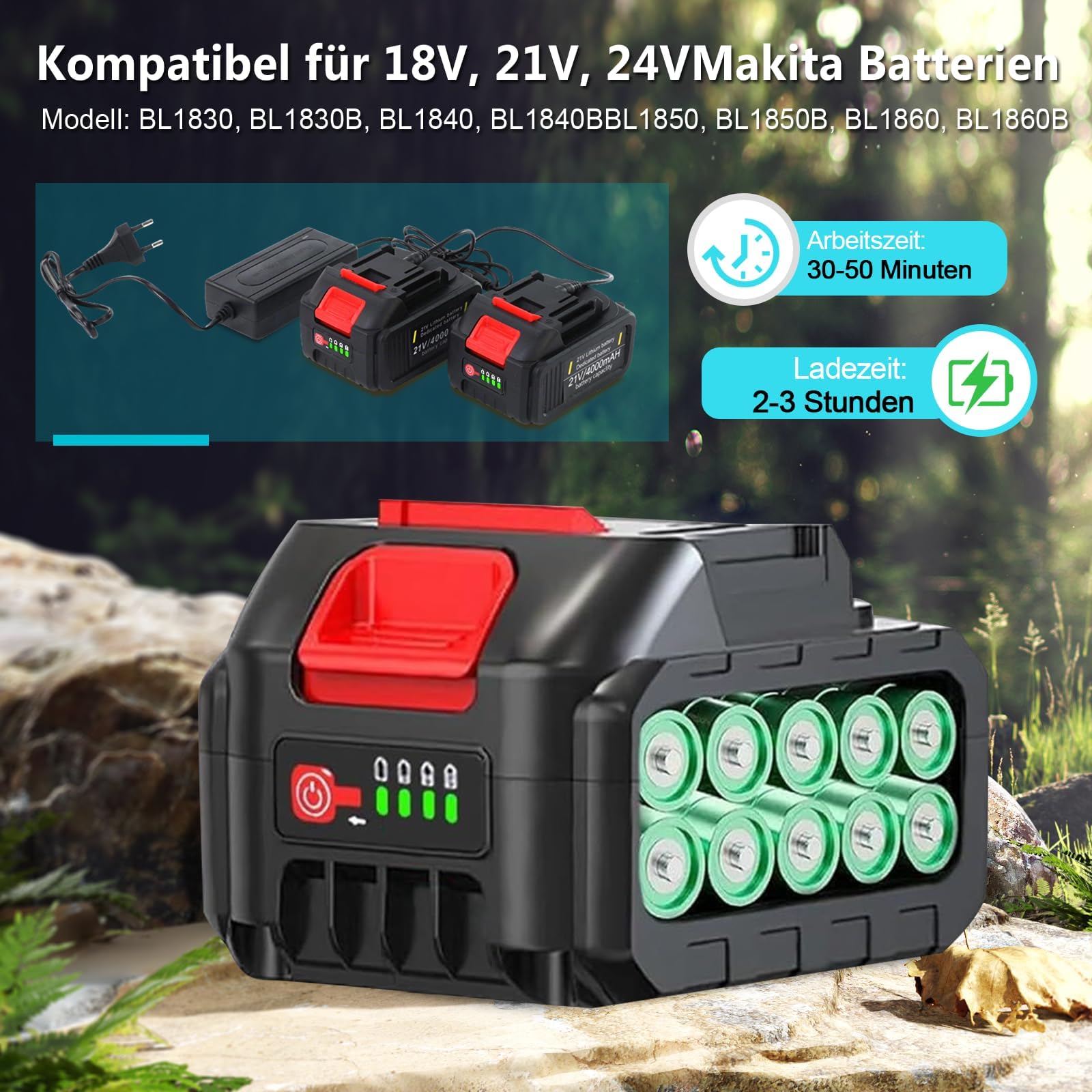 Rasentrimmer mit 21V,freischneider mit unkrautbürste,Freischneider akku | 6 Klingentypen,inkl 2×4.0Ah Akku & Ladegerät,750W Bürstenloser 2-in-1 Motor-Light Blue