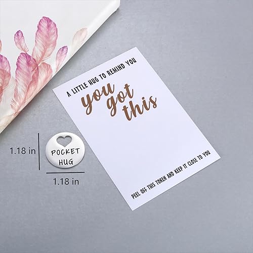 Miniatura 6 de MIXJOY You Got This Pocket Hug Token & Tarjeta de felicitación para amigos y familia, Think of You Missing You, regalo de positividad para él y