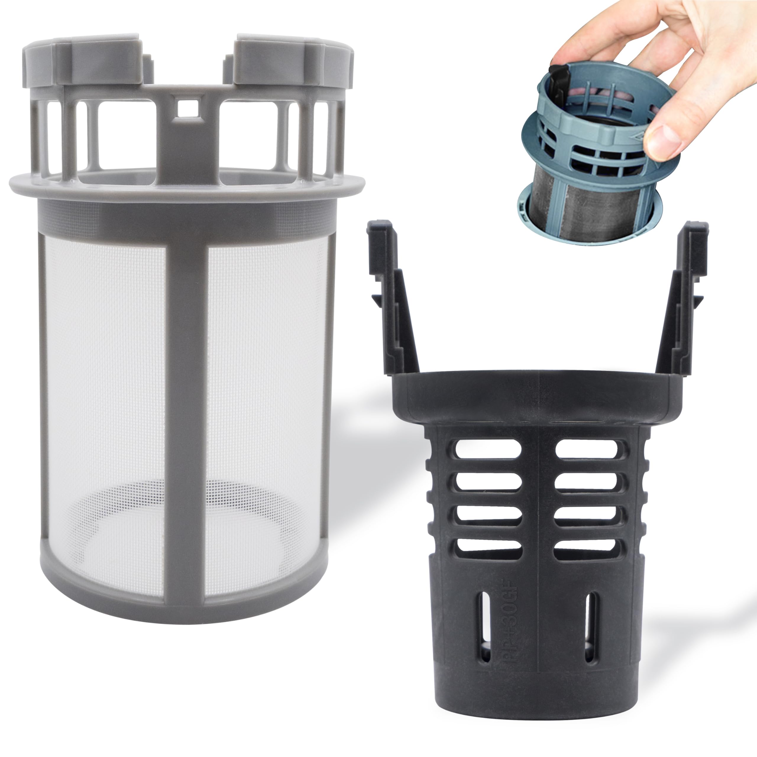GIANTO Internal Dishwasher Filter Kit + External Filter Compatible with Indesit Ariston Hotpoint Whirlpool Scholtes (C00256572 + C00256571) for Dishwasher Drain Replacement Reinforced