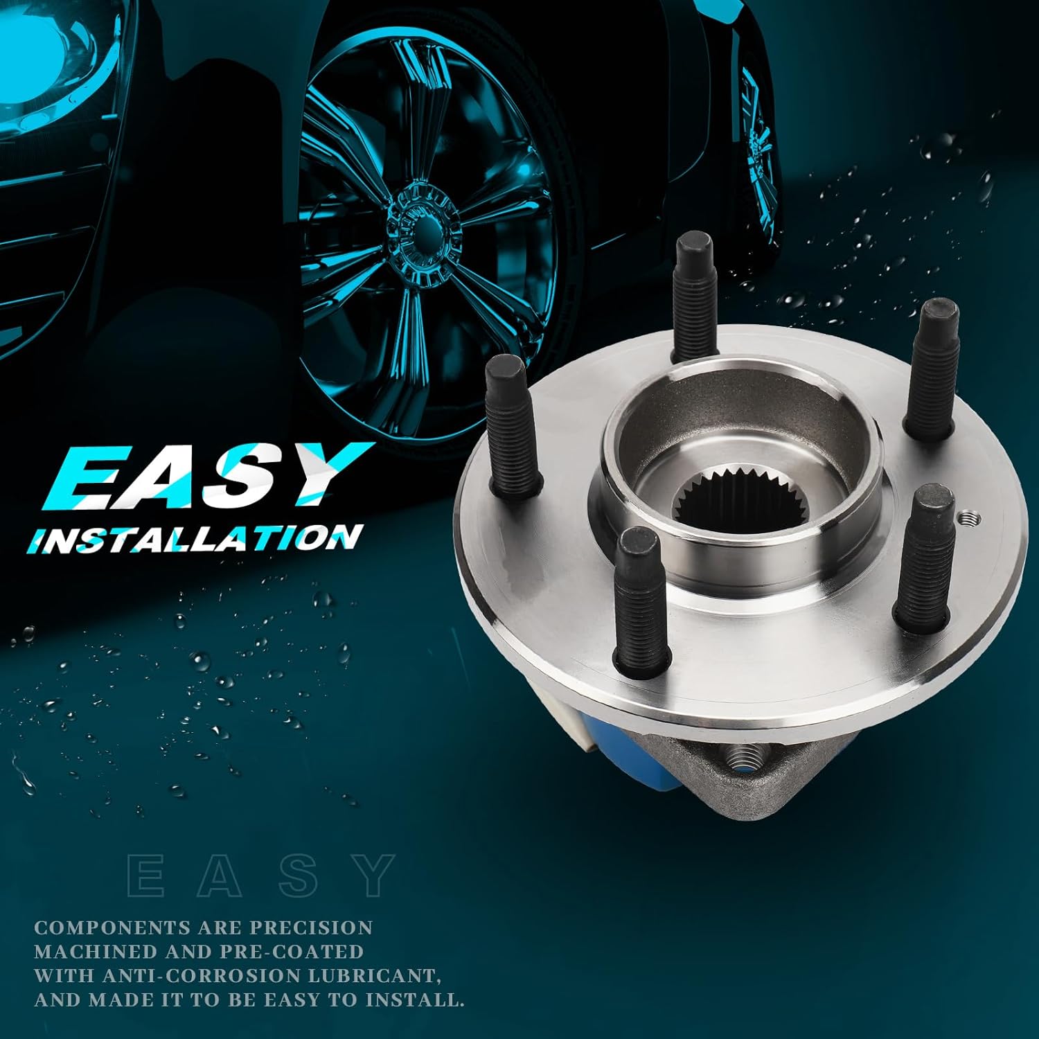 IRONTEK Front Wheel Bearing and Hub Assembly 513238 w/ABS Compatible for 2005-2011 Cadillac STS Wheel Hub 5 Lugs AWD 2PCS