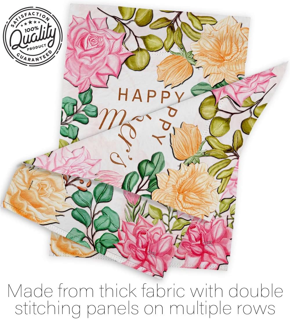 Mother's Day In Heaven Grave Decorations For Cemetery Decor with Pole Post Outdoor Home Banner Grandparent Mom Yard Flag Daddy Grandma Mama Lawn Tapestry Yard Garden Stand Remembrance Memorial Mothers Day Gift Made in USA