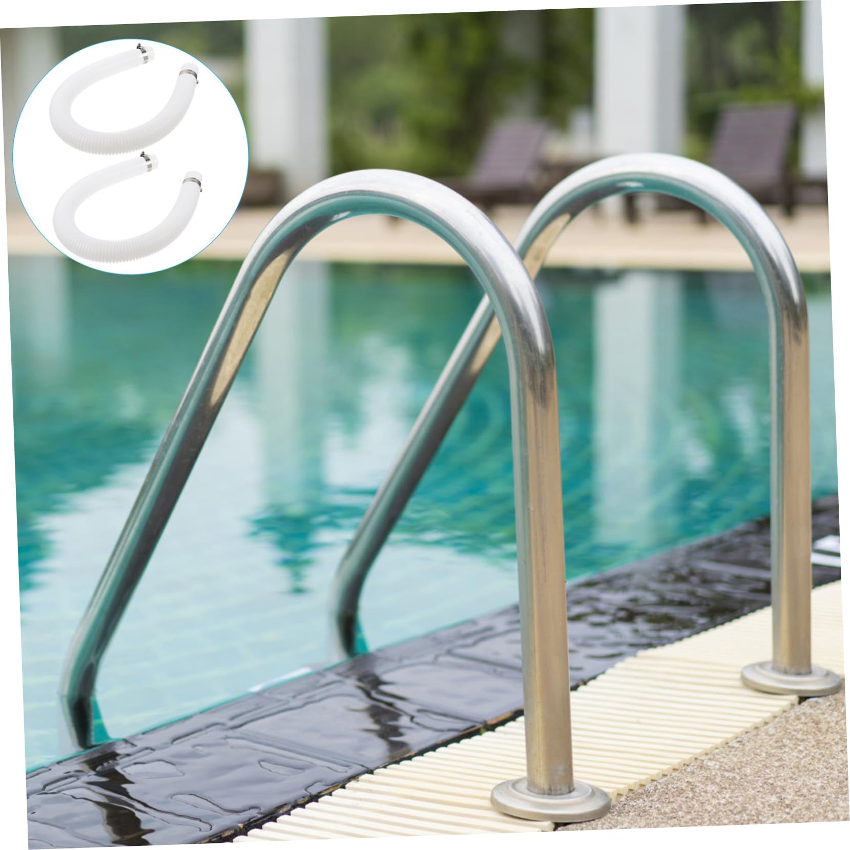 Schwimmbadschlauch Pool Ersatzschlauch Mit Klemmen Aus Flexiblem Langlebigem Material Für Filterpumpen Kompatibel Zubehör Für Innen Pools