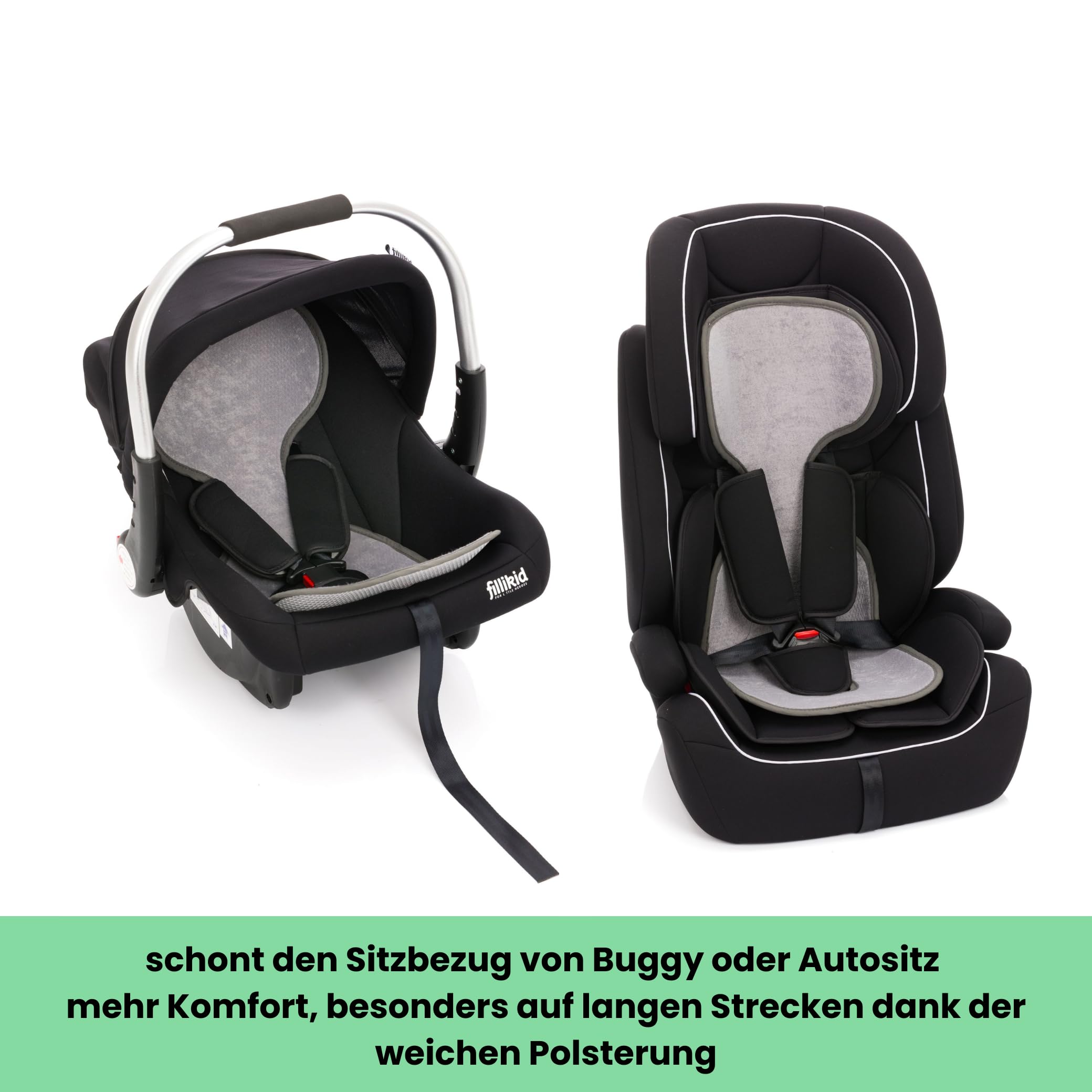 Fillikid Atmungsaktive Sommer Sitzeinlage, Sitzauflage für Kinderwagen, Buggy und Kindersitz Gruppe 0-3 - Kühlt und schützt den Sitzbezug vor Flecken, Sommerbezug Babyschale