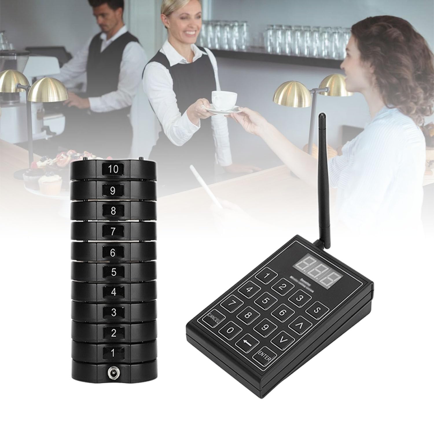 Cercapersone Service Bell, Sistema cercapersone Beeper per ristoranti, cicalino di Chiamata 1v10, Sistema di Coda pasti Wireless, Sistema di Chiamata per panetteria, Pasticceria, f
