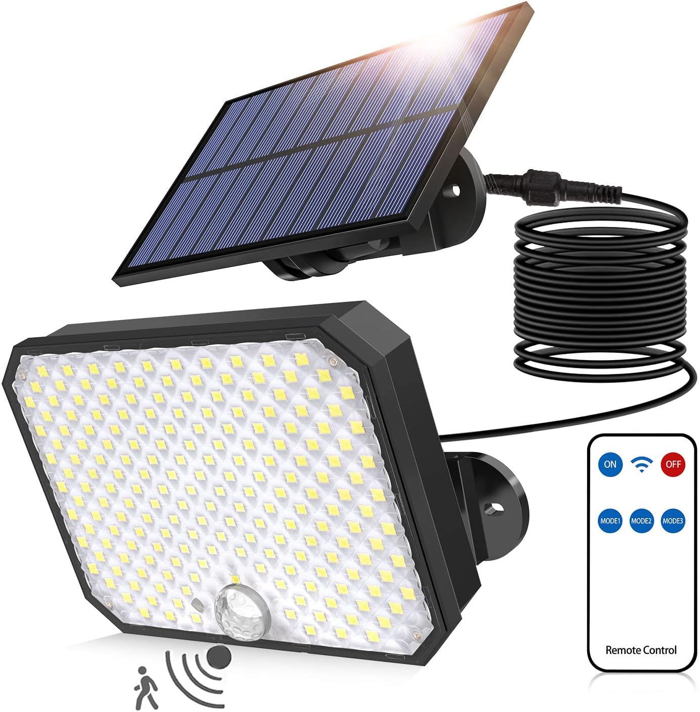 TANBABY Ultra Outdoor Solar Lights, 4000LM Motion Sensor Solar Flood Lights with Remote Control - IPX5 Waterproof Security Lights Ultra Dusk to Dawn Solar Lighting for Outside Patio Garage