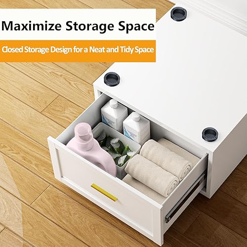 Miniatura 6 de Pedestal de lavadora y secadora, pedestal de lavadora y secadora de alta resistencia de 440 libras, pedestal universal para lavadora y secadora con