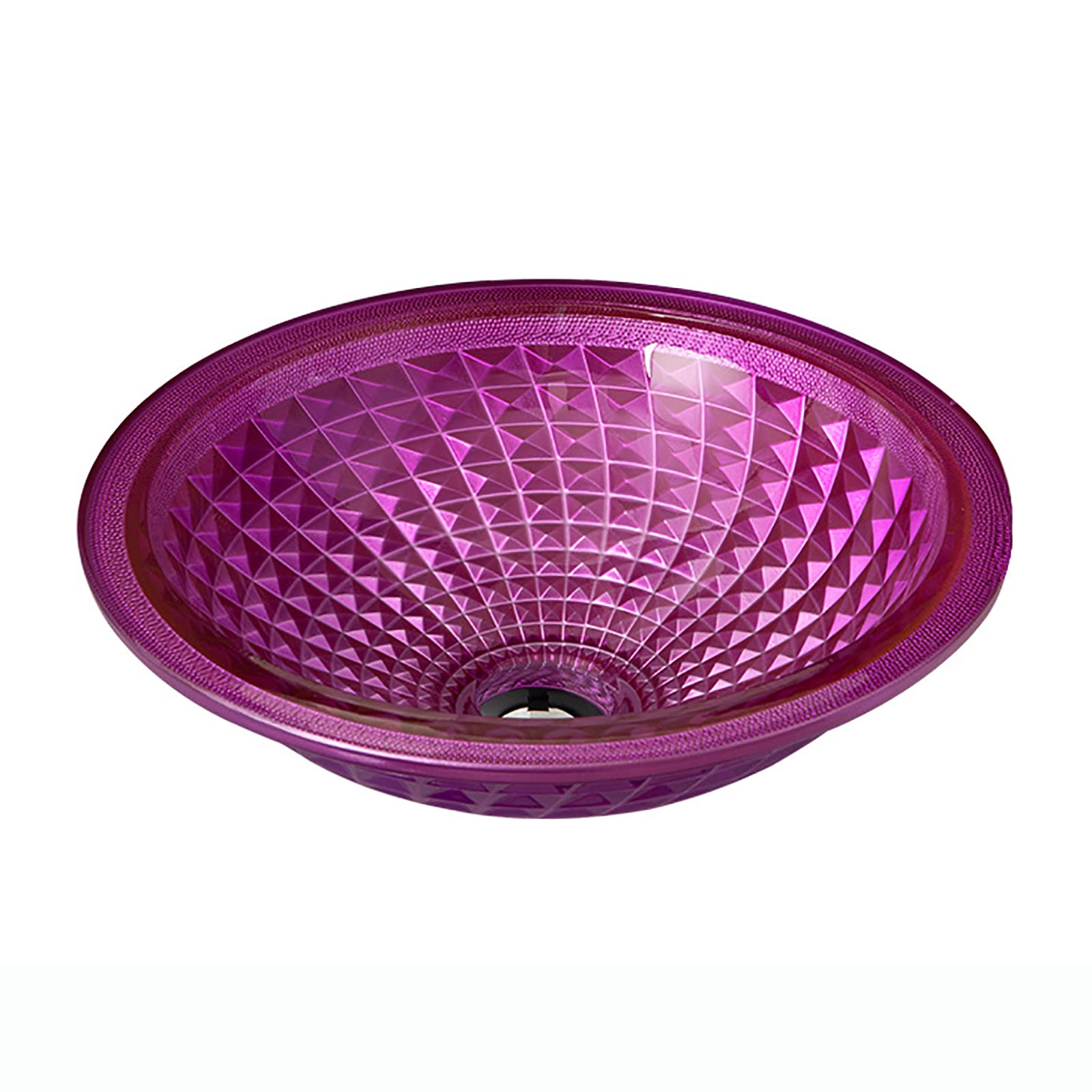 WDSOPK Glass Vessel Sink Round Bathroom Artistic Bowl Countertop Vanity with Pop Up Drain, Mounting Ring,with Black Faucet